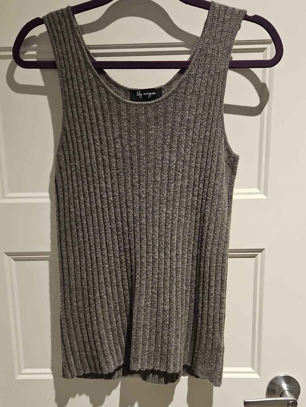 LLily Morgan Ribbed Tank Top in Heather Gray